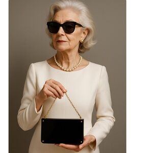 Vintage Judith Leiber Overture Womens Alexis Handbag Black Resin